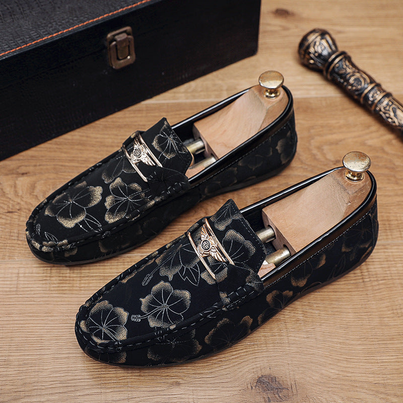 Herren Elegante Mokassins mit floralen Akzenten