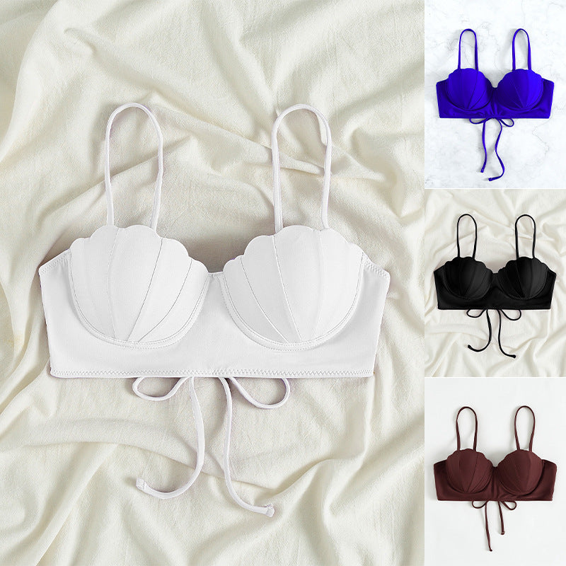 Damen Bikinioberteil mit Muschel-Design und verstellbaren Trägern Drune