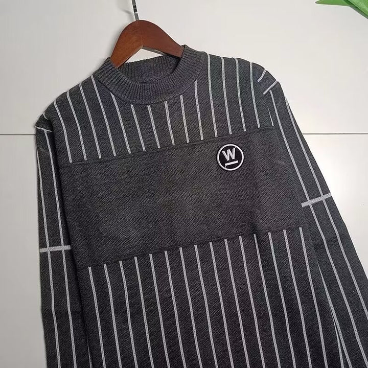 Herren gestreifter Rollkragenpullover aus kuscheligem Textil Drune