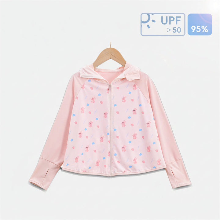 Mädchen Übergangsjacke mit Kapuze und niedlichem Tiermotiv Drune