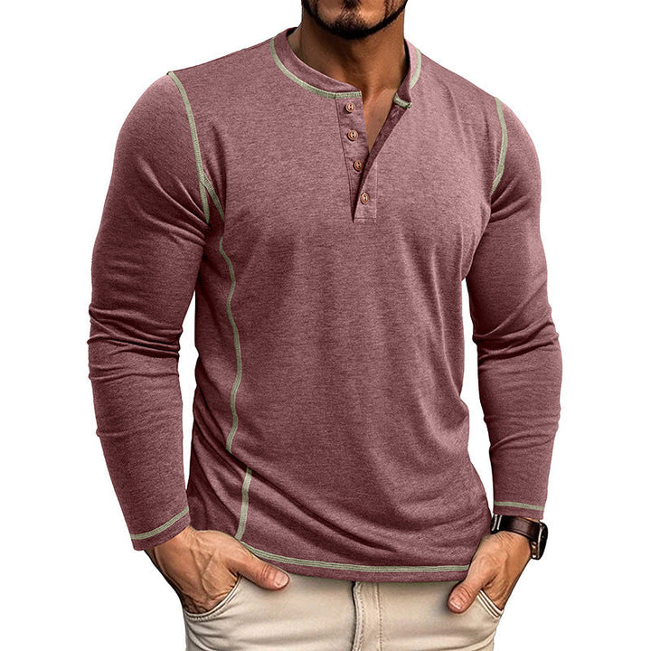 Herren Langarmshirt mit Knopfleiste Drune