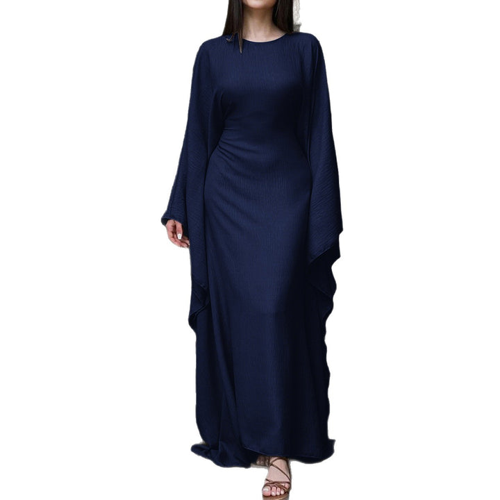 Damen nan fließendes Maxikleid mit weiten drapierten Ärmeln aus Viskosemix Drune