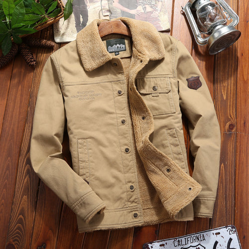 Herren Modische Feldjacke mit Teddyfutter Drune