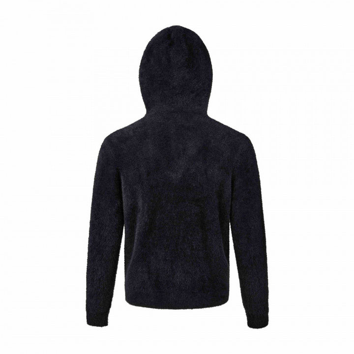 Damen Kapuzen-Fleecejacke aus Teddystoff mit Leopardenmuster und Reißverschluss Drune