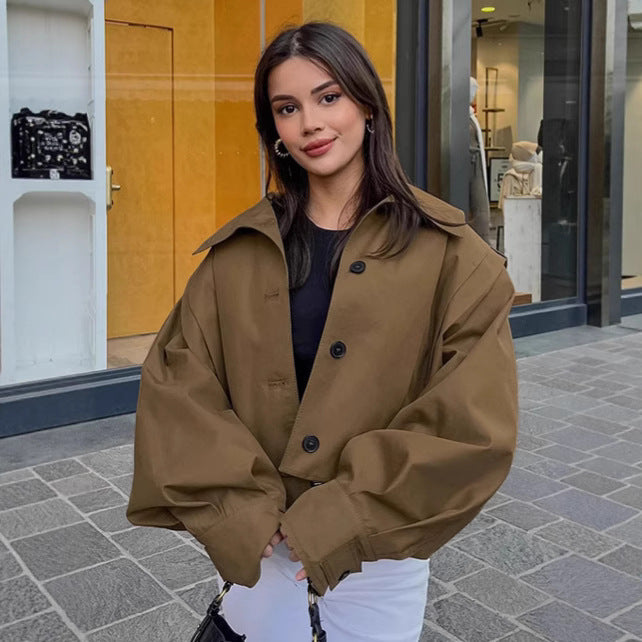Damen Oversized Utility-Jacke mit strukturiertem Design und praktischen Taschen Drune