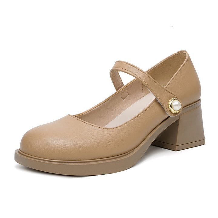 Damen Pumps mit eleganter Riemchenverzierung und bequemem Blockabsatz Drune