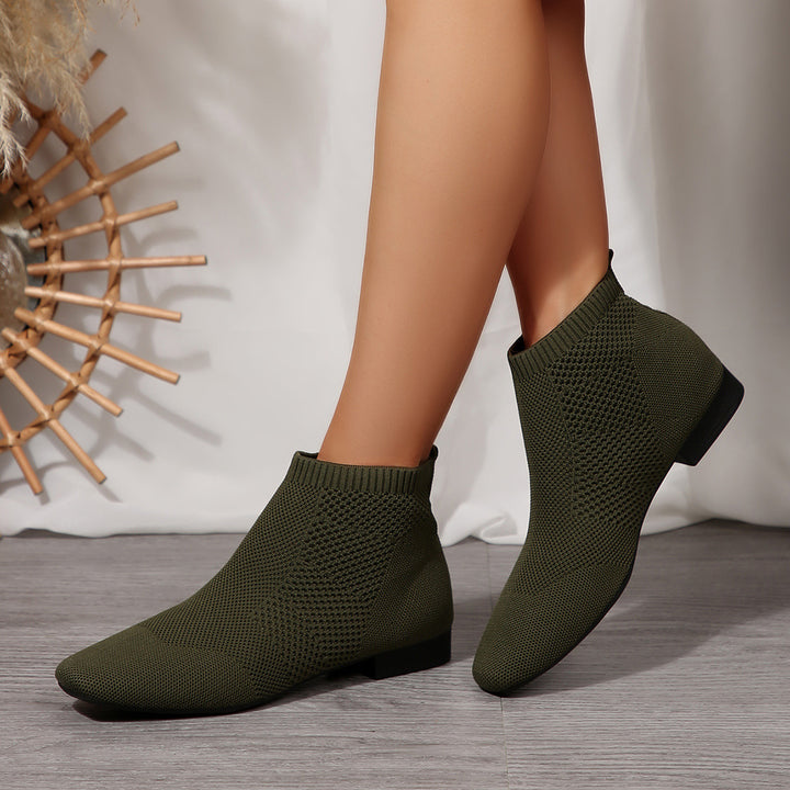 Damen nan gestrickte Sock-Boots mit elastischem Schaft, gepolsterter Innensohle und rutschfester Leichtsohle Drune