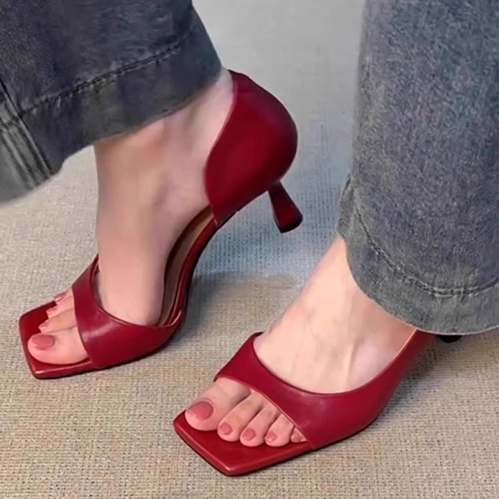Damen Elegante Quadratische Zehen Absatzsandalen Drune