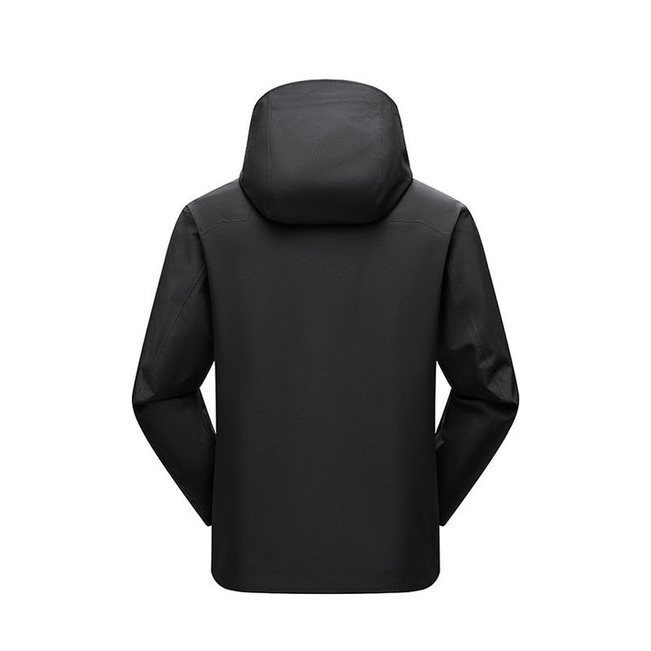 Herren Minimalistische technische dreilagige Softshelljacke mit versiegelten Nähten und wasserdichtem Frontreißverschluss Drune