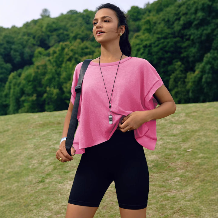 Damen modernes Cut-Out Oberteil Drune