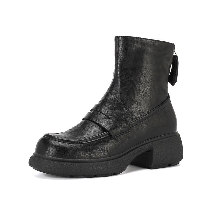 Damen Ankleboot im Loafer‑Moccasin‑Look mit sculpted Blockabsatz und Zuglasche Drune