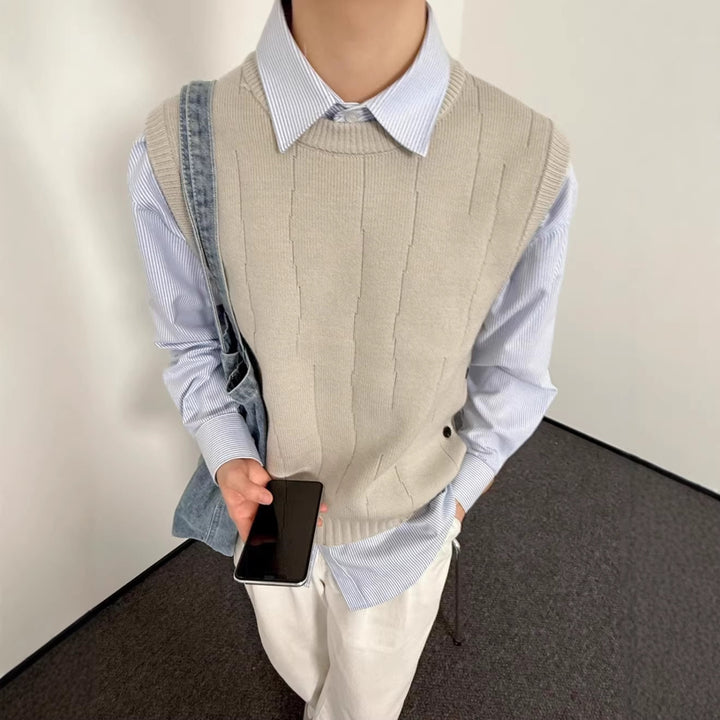 Unisex Stylischer Strickpullover ohne Ärmel Drune