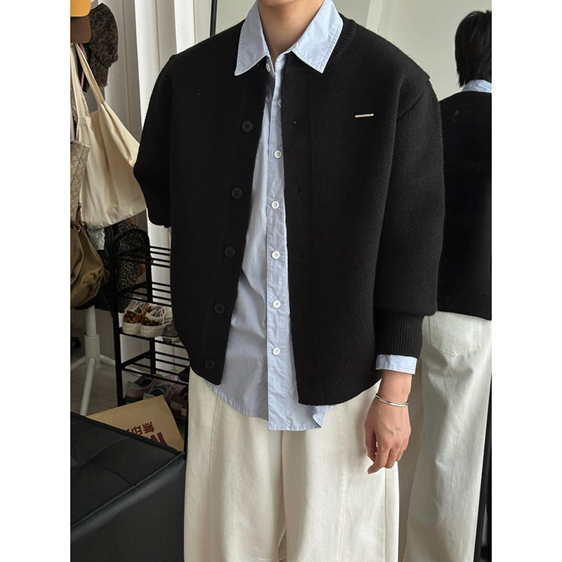 Herren Grobstrick Cardigan mit Knopfleiste Drune