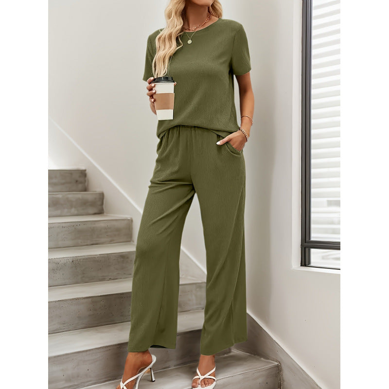 Damen Kurzarm-Overall mit Rüschendetails und Bindegürtel Drune
