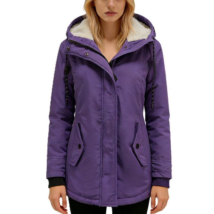 Damen Parka mit Teddyfutter, Kapuze und taillierter Silhouette Drune