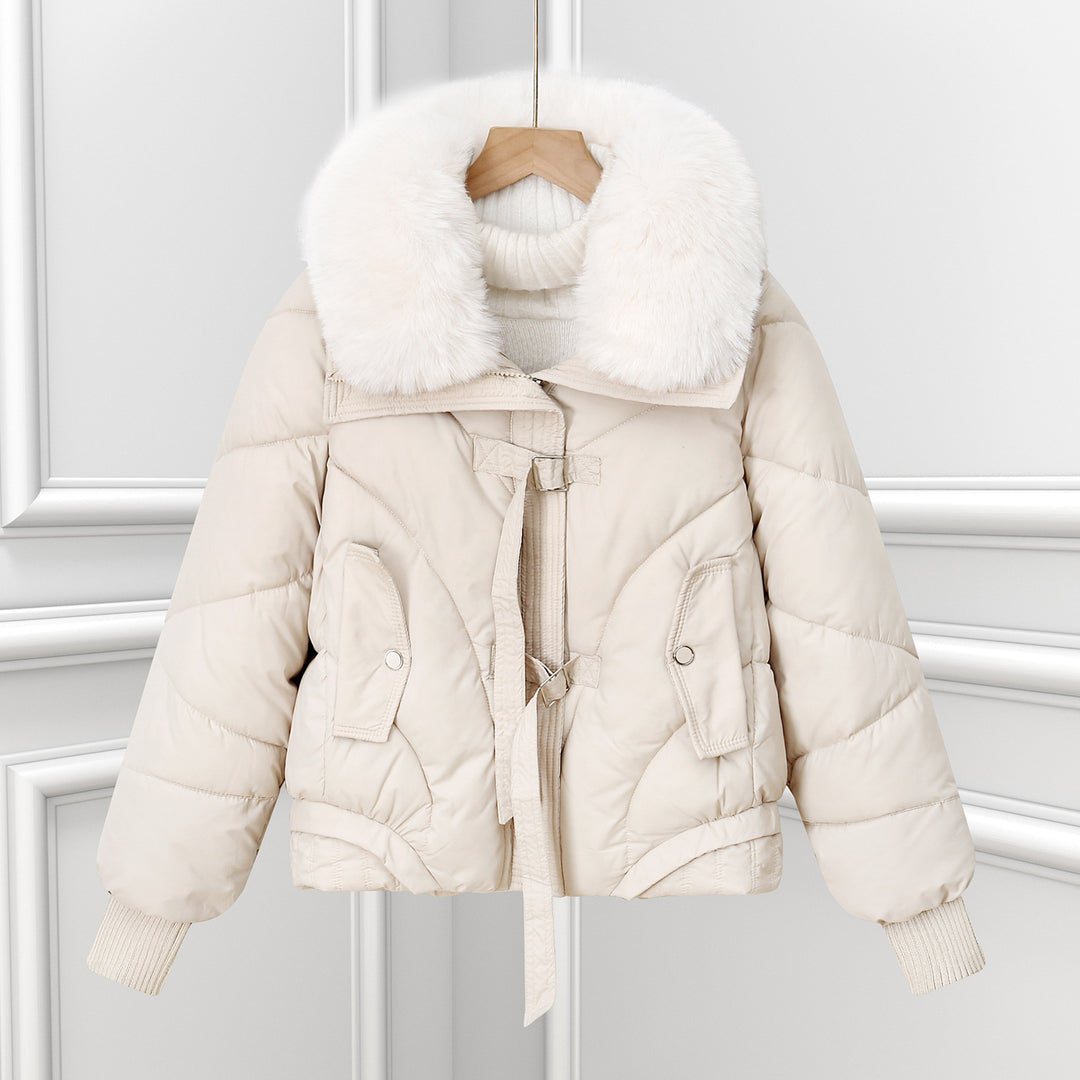 Damen nan kurzes Pilotblouson mit voluminösem Schalkragen, Kordelzugsaum und aufgesetzten Pattentaschen Drune