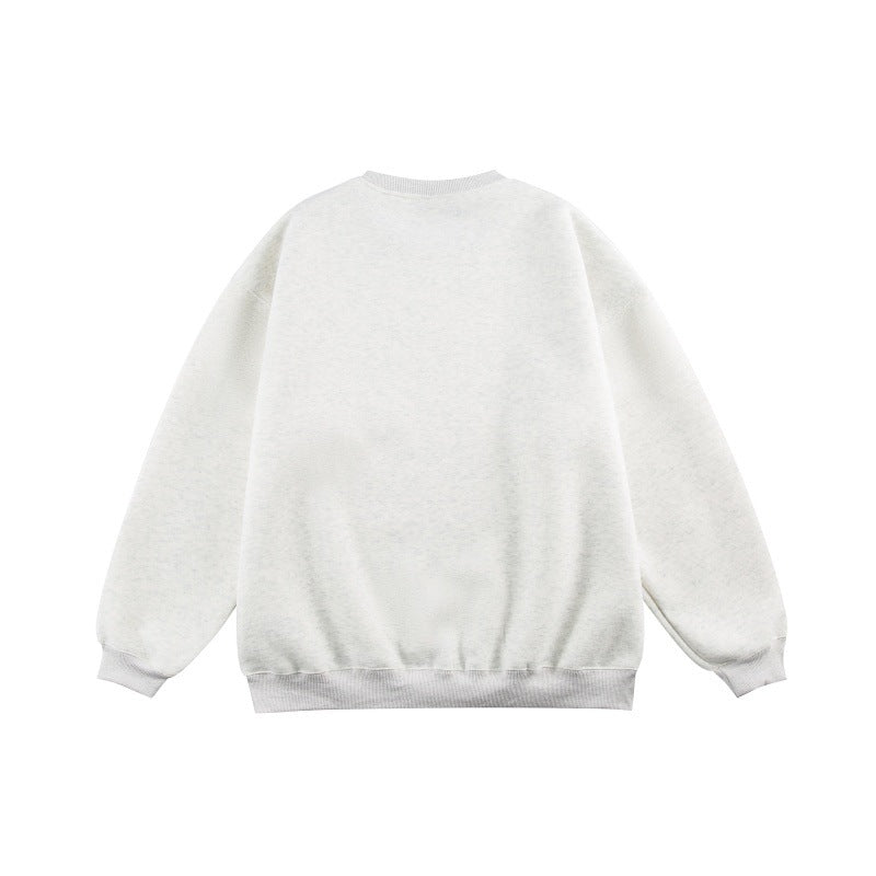 Unisex Oversize-Kuschel-Sweatshirt mit großflächigem Typo-Print und weichem Fleece-Innenfutter Drune