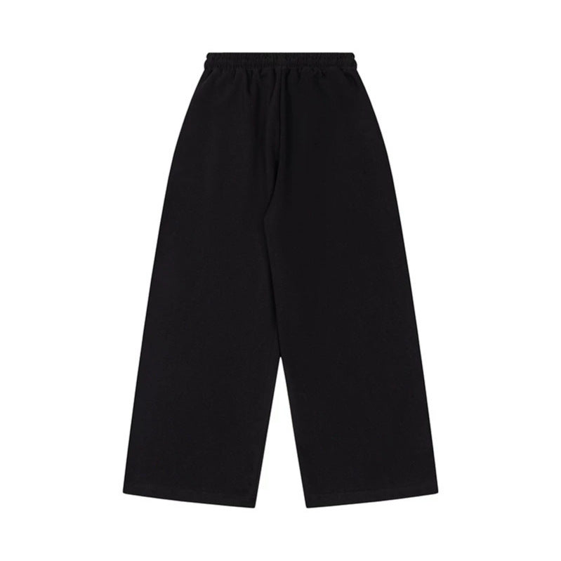 Damen Weite Culotte-Loungehose mit hohem Komfortbund, Kordelzug und Stern-Flaggen-Print Drune
