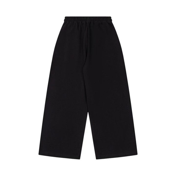 Damen Weite Culotte-Loungehose mit hohem Komfortbund, Kordelzug und Stern-Flaggen-Print Drune