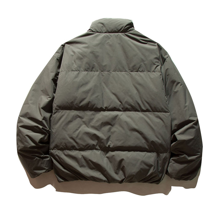 Unisex Kurz geschnittene Boxy-Isolationsjacke mit hohem Stehkragen und Reißverschluss-Taschen Drune