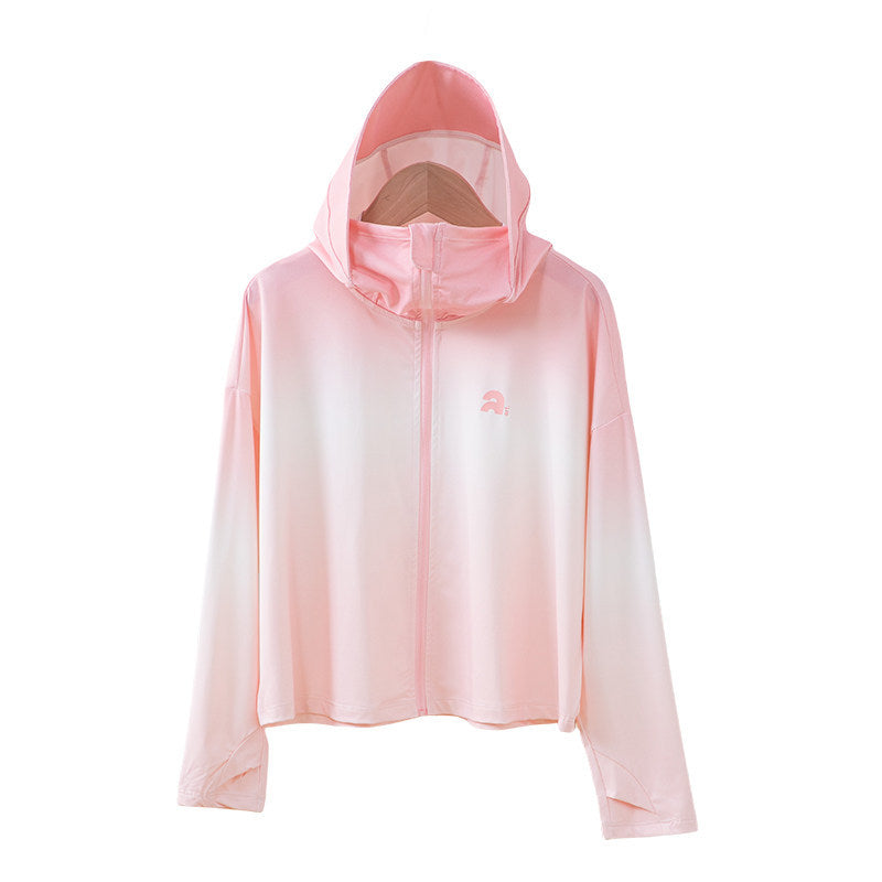 Damen nan leichte Kapuzenjacke mit UV-Schutz, schnell trocknender Sportjacke mit Reißverschluss Drune