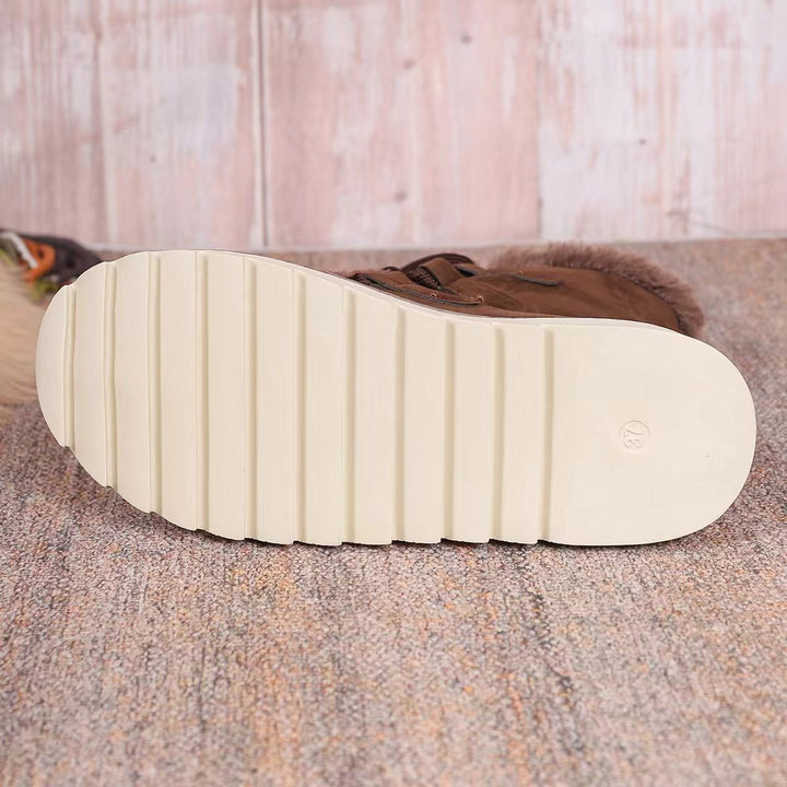 Damen  kurze gefütterte Schnürboots mit Teddyfutter, gesteppter Laufsohle und ergonomischem Komfortfußbett Drune