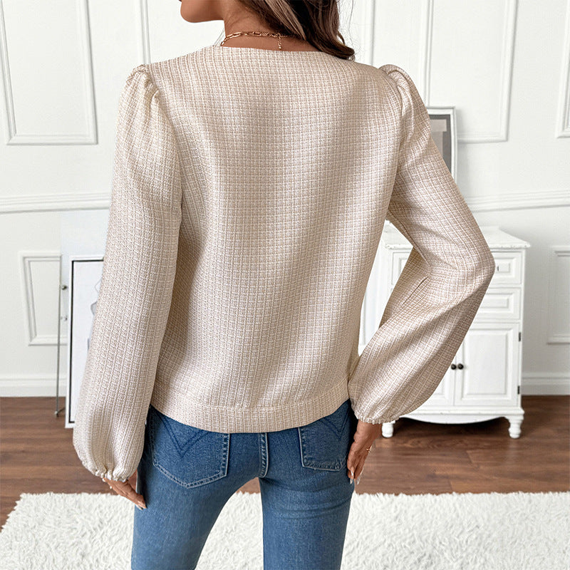 Damen Kurzjacke aus Bouclé‑Struktur mit Rundhals, Pattentaschen & elastischen Bündchen Drune