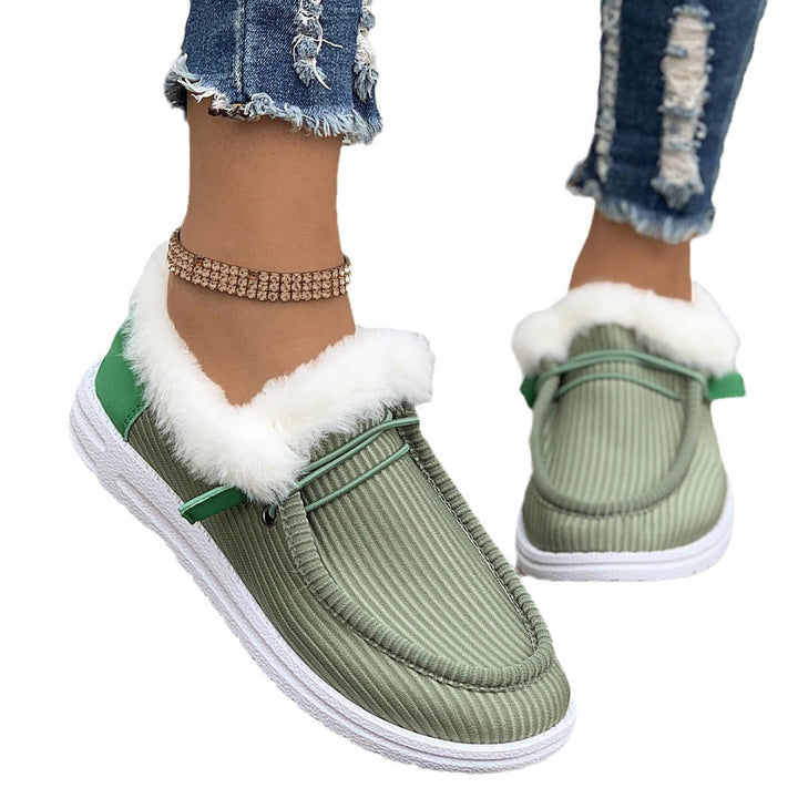 Damen Flauschige Slip-On Hausschuhe mit weichem Innenfutter Drune