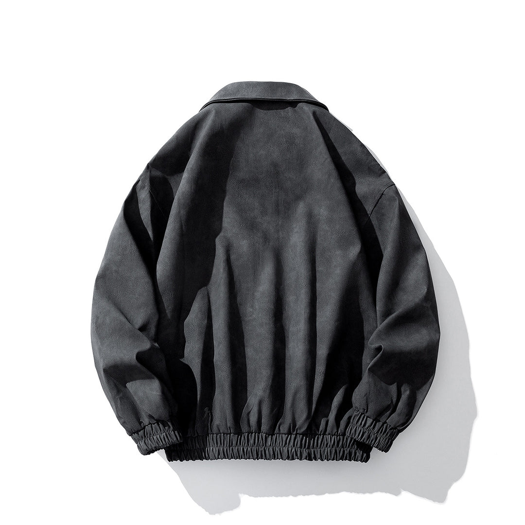 Herren Oversize Veloursjacke mit markanten Metallverschlüssen und Reißverschlusstaschen Drune