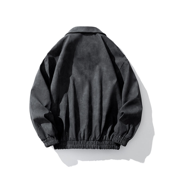 Herren Oversize Veloursjacke mit markanten Metallverschlüssen und Reißverschlusstaschen Drune