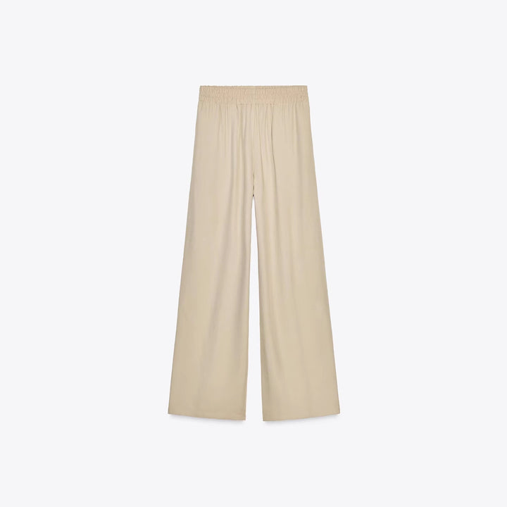 Damen Weiche Jersey-Palazzohose mit elastischem Bund und weitem Bein Drune