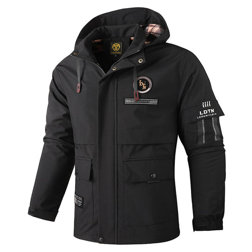 Herren nan urbaner Softshell-Parka mit Kapuze, verdecktem Zweiwege-Reißverschluss und Ärmeltasche Drune