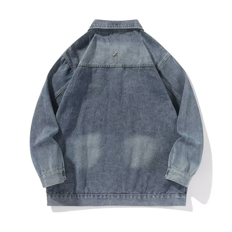 Herren lässige Denimjacke mit klassischen Details Drune