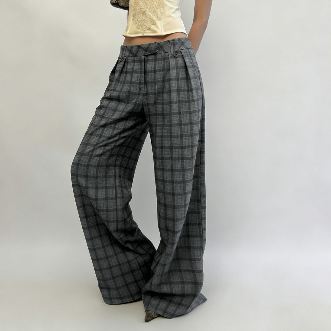 Damen Karohose mit weitem Schnitt und durchdachten Details Drune