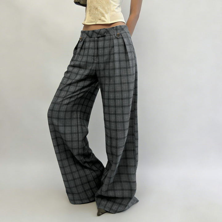 Damen Karohose mit weitem Schnitt und durchdachten Details Drune