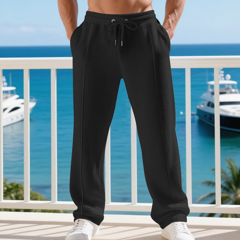 Herren Sportliche Freizeithose mit elastischem Bund und strukturiertem Gewebe Drune