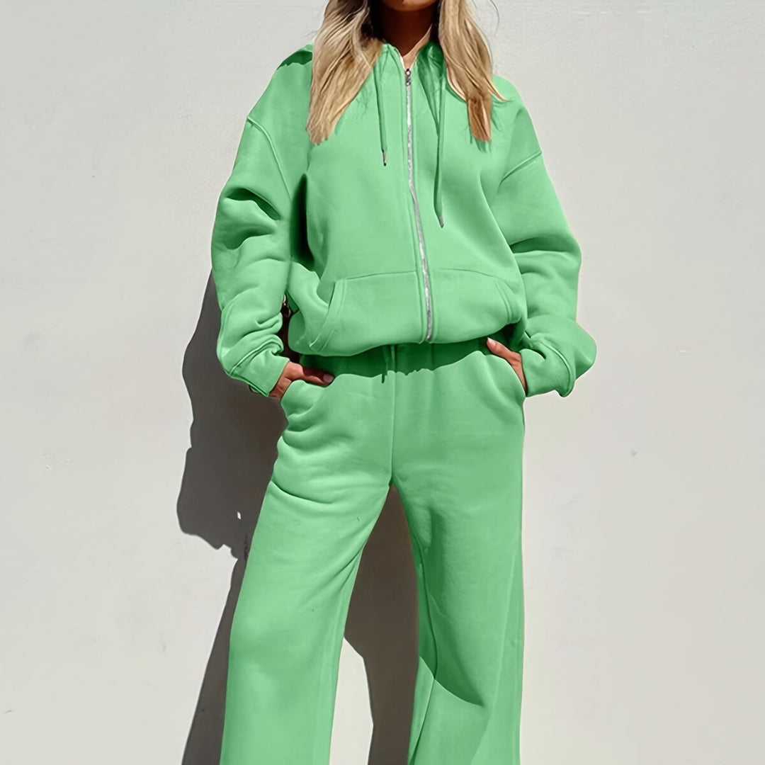 Damen Sportlicher Hoodie und Hose Set Drune