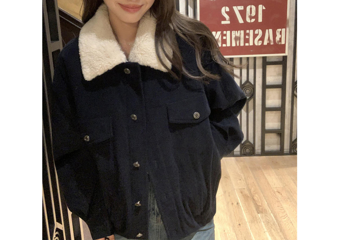 Damen Übergangsjacke mit Kunstfellkragen Drune