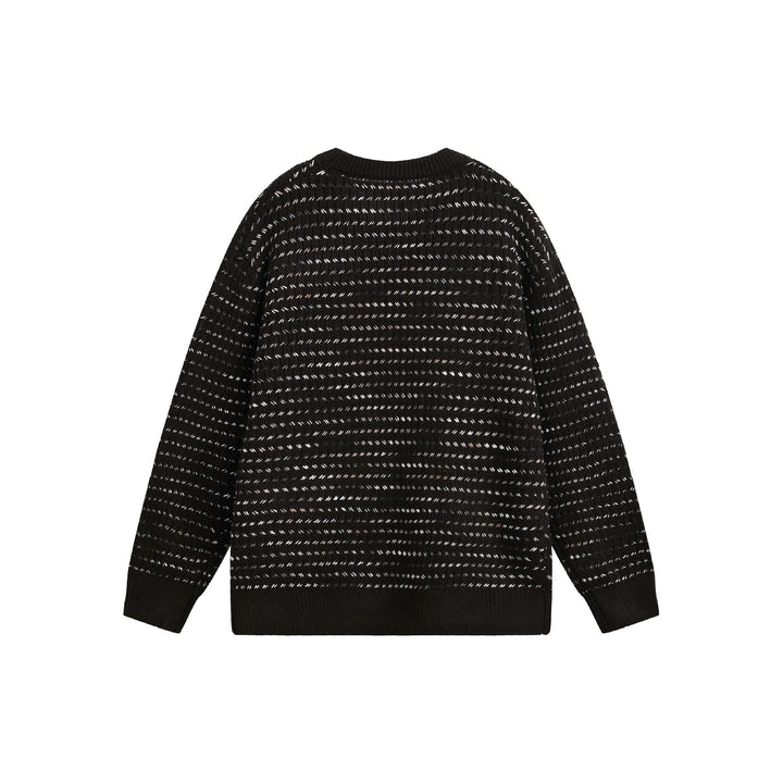 Damen Grobgestrickter Oversize-Pullover mit Rundhalsausschnitt und Strukturstreifen Drune