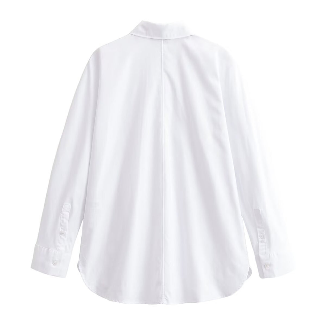 Damen Bluse mit dekorativen Froschverschlüssen und Zierkordeln Drune
