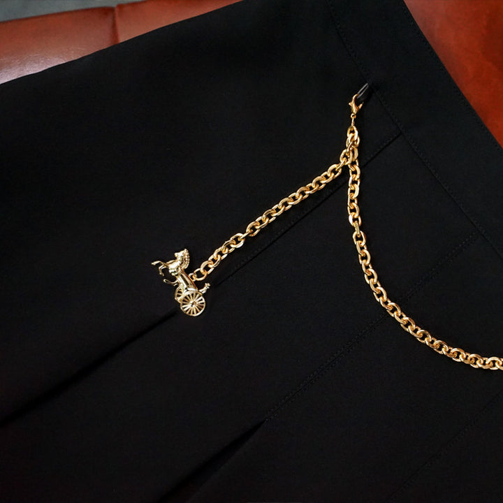 Damen Eleganter Midirock mit einzigartigem Kettendetail Drune