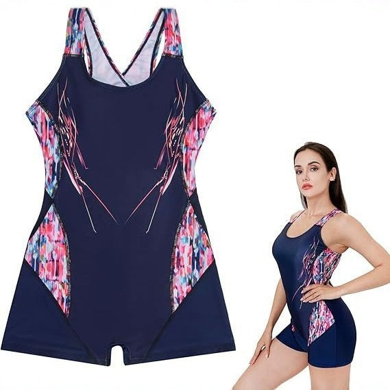 Damen Sportlicher Einteiler-Badeanzug Drune