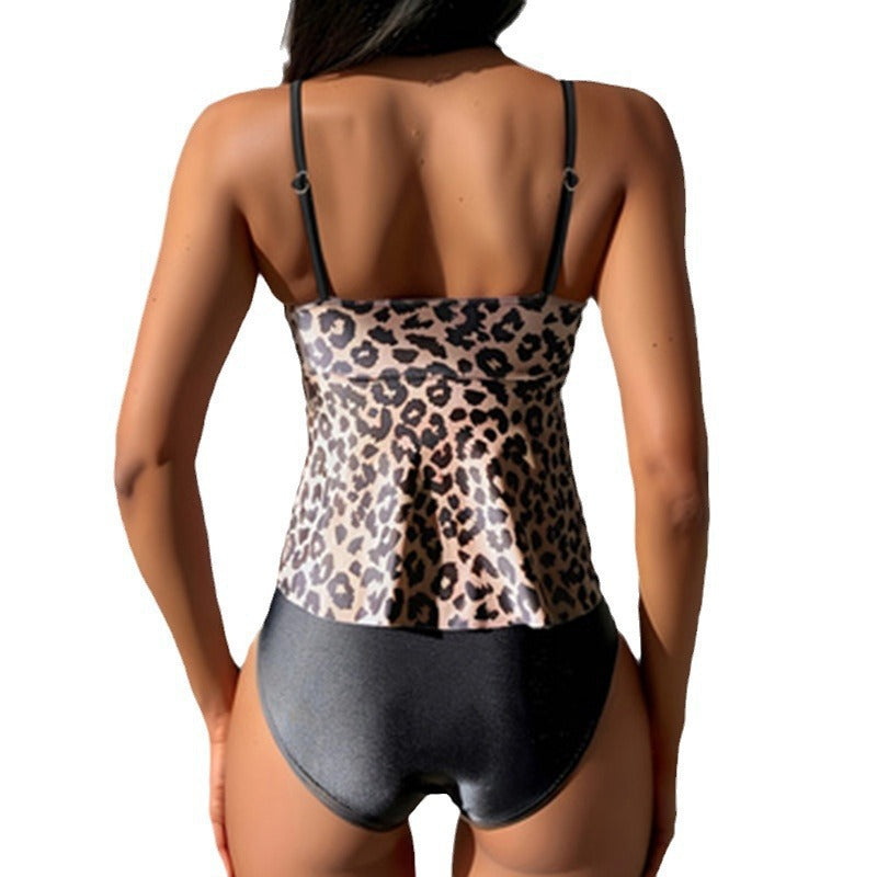 Damen Tankini mit asymmetrischem Schnitt und elegantem Animal-Print Drune