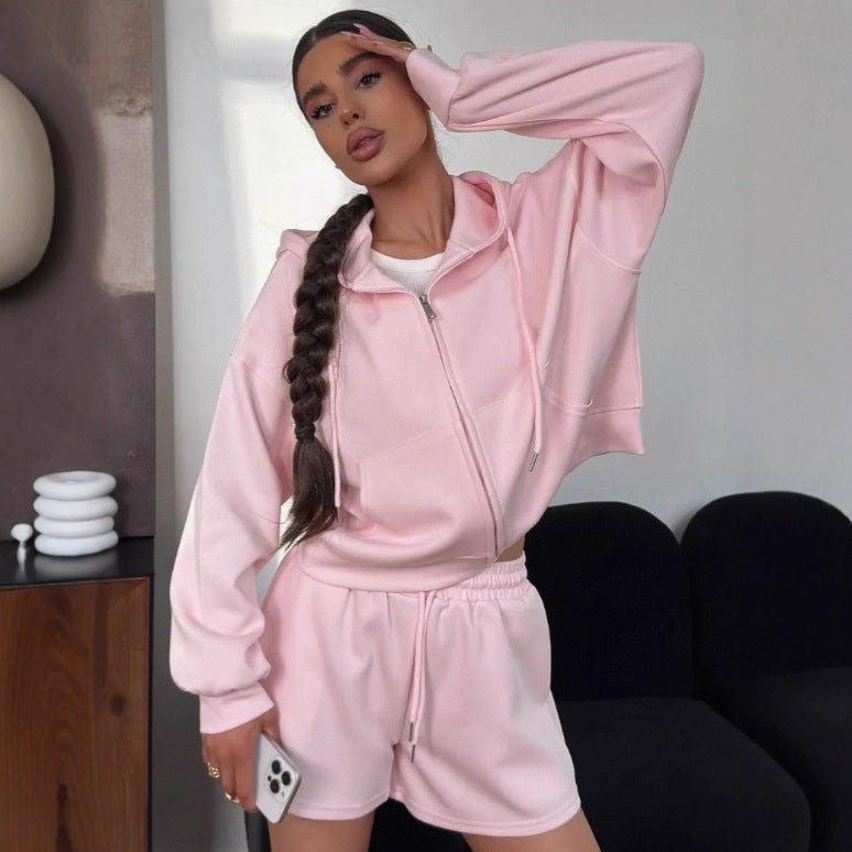 Damen bequeme Hoody-Shorts Kombination Drune