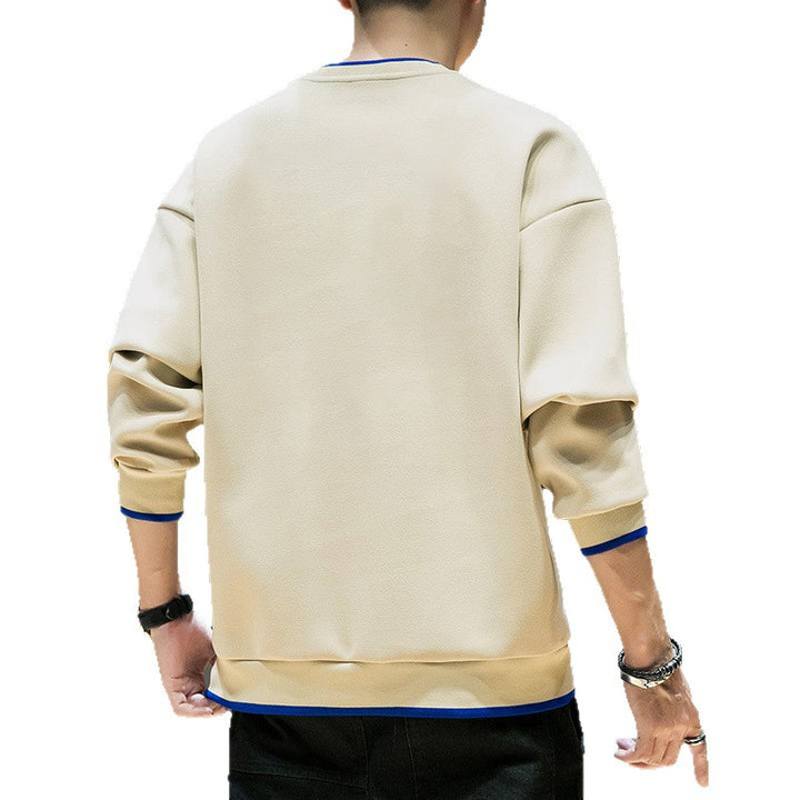 Herren Relaxed-Sweatshirt mit kontrastpaspelierten Bündchen und Clean-Rundhals Drune