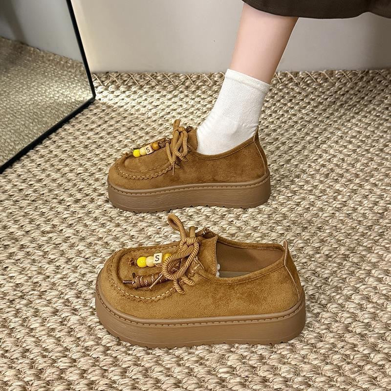Damen Plattform Sneakers mit lässigem Wildleder-Obermaterial Drune