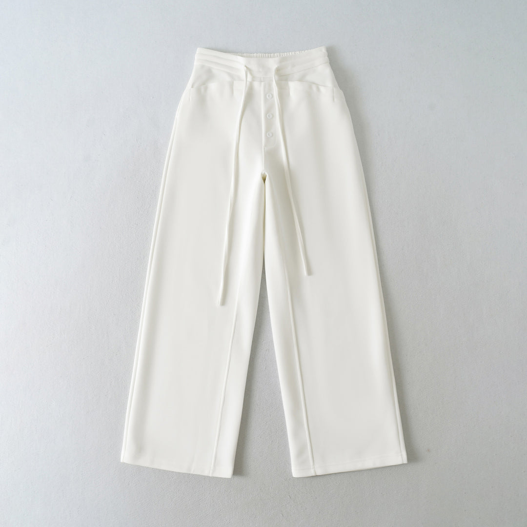 Damen weite Culotte aus hochwertigem Material mit dekorativen Knopfdetails Drune