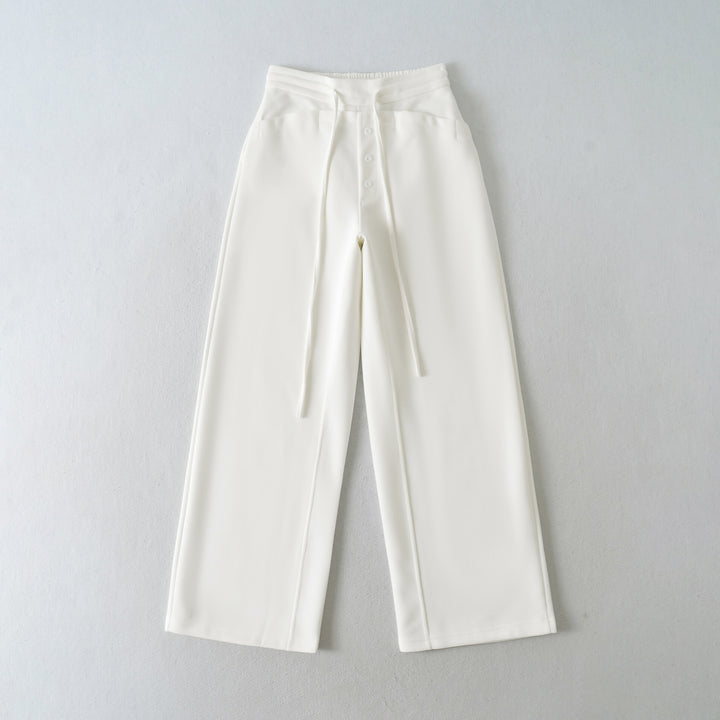 Damen weite Culotte aus hochwertigem Material mit dekorativen Knopfdetails Drune