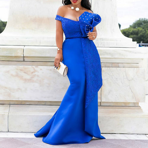 Damen Elegantes Abendkleid mit Off-Shoulder-Design und luxuriösen Applikationen Drune