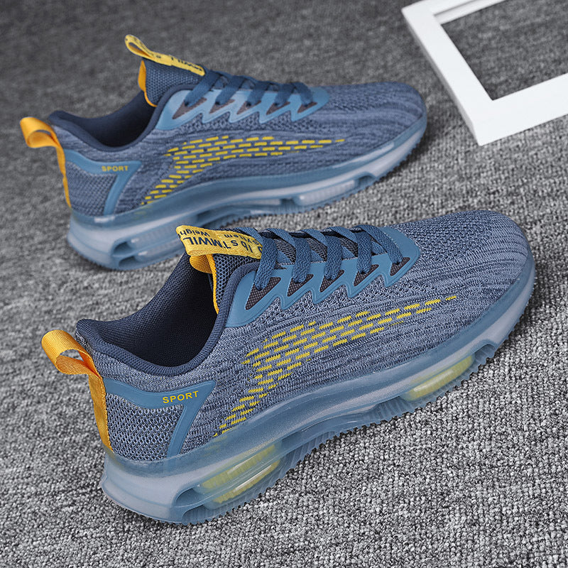 Herren Sichtbar luftgepolsterte Running-Sneaker mit Dual-Air-Kammer und atmungsaktivem Strickoberteil Drune